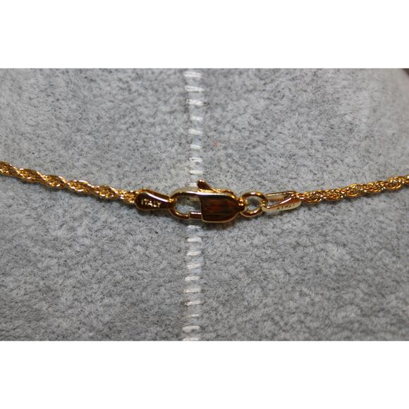 Vintage c1980 Pretty Floral Photo Locket & 22" 14K GP Sterling Silver Rope Chain - Picture 4 of 8